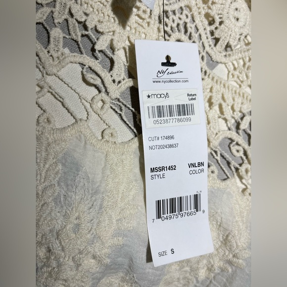 NY Collection Cream Crochet Cardigan - Picture 11 of 12